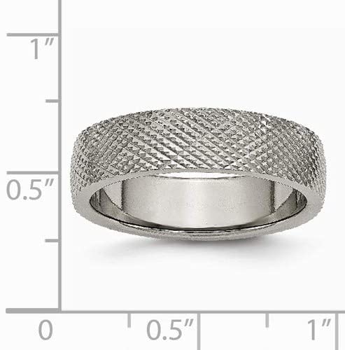 Grey Titanium 6mm Textured Wedding Band, Size 13