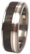 The Men's Jewelry Store (Unisex Jewelry) Ziricote Wood, 14K White Gold 7mm Comfort Fit Titanium Wedding Band, Size 5.75