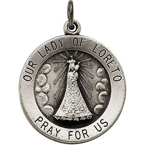 Sterling Silver Our Lady of Loreto Medal (18.5 MM)