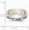 Men's Brushed Cobalt Chrome, 14k Yellow Gold Inlay 6mm Flat Band