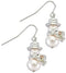 White Pearl Snowman Earrings, Sterling Silver, 12k Green and Rose Gold Black Hills Gold Motif (6-8 MM)