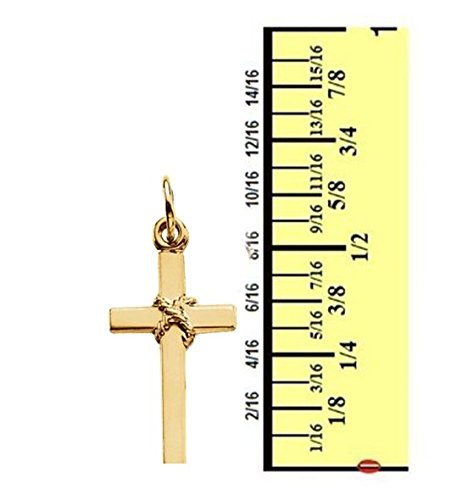 14k Yellow Gold Rope Cross Pendant