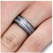 Gibeon Meteorite, Blue Pinstripe 8mm Comfort-Fit Black Ceramic Wedding Band, Size 5.5