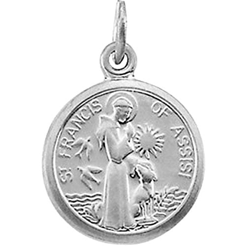 Sterling Silver St. Francis of Assisi Medal (10.15x12mm)