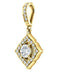 Diamond Halo-Style Clover Pendant, 14k Yellow Gold (0.375 Ctw, G-H Color,I1 Clarity)