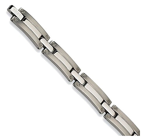 Men's Titanium Matte and Polished 8mm Bracelet, 8.50"