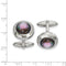 Stainless Steel Mother Of Pearl Round Cuff Links, 26.1MMX19.24MM