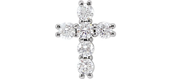 Platinum Diamond Cross Pendant, (1/4 Ctw, Color G-H, Clarity I1)