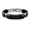 Men's Midnight Cable Collection Black Titanium 12mm Cable Black Spinel Sterling Silver Bezel Bracelet, 8"