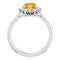 Citrine and Diamond Halo 14k White OR Yellow Gold Ring, Size 7