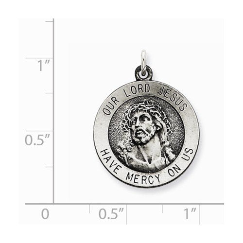 Sterling Silver Antiqued Ecce Homo Medal (23X17MM)