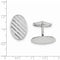 Rhodium-Plated Sterling Silver Round Cuff Links, 8MM