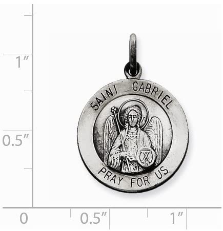 Sterling Silver Antiqued Saint Gabriel Medal (25x20MM)