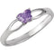 14k White Gold August CZ Birthstone Ring, Size 3