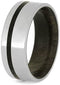 Titanium 8mm Buckeye Burl Wood Sleeve Comfort-Fit Wedding Band, Size 5.5