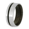 Titanium 8mm Buckeye Burl Wood Sleeve Comfort-Fit Wedding Band