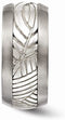 Casted Collection Titanium and Sterling Silver Inlay 11mm Leaf Two-Tone Band, Size 13