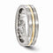 Gold Inlay Collection Brushed Titanium, 14k Yellow Gold 6mm Band