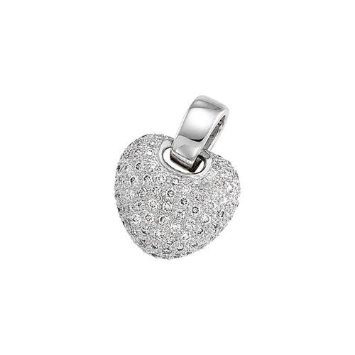 14k White Gold Heart Pendant (GH Color, I1 Clarity, 1 Cttw)