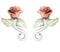 Diamond-Cut Rose Flower Earrings, Sterling Silver, 12k Green and Rose Gold Black Hills Gold Motif