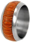 Marble Wood Inlay 10mm Comfort Fit Titanium Wedding Band, Size 12.25