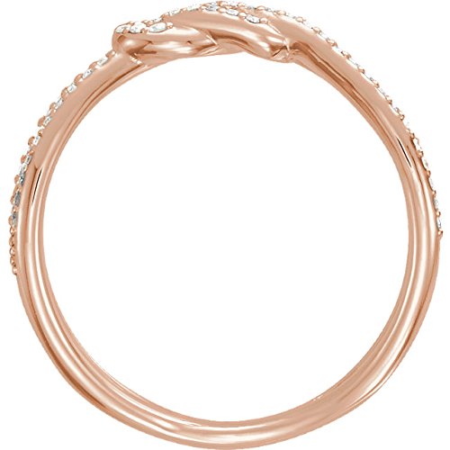 Diamond Knot Comfort-Fit Ring, 14k Rose Gold (1/5 Ctw, Color G-H, Clarity I1 ), Size 7