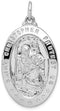 Sterling Silver Saint Christopher Medal Pendant (40X20 MM)