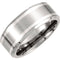 9mm Titanium and Sterling Silver Beveled Comfort Fit Band, Sizes 8 to 14