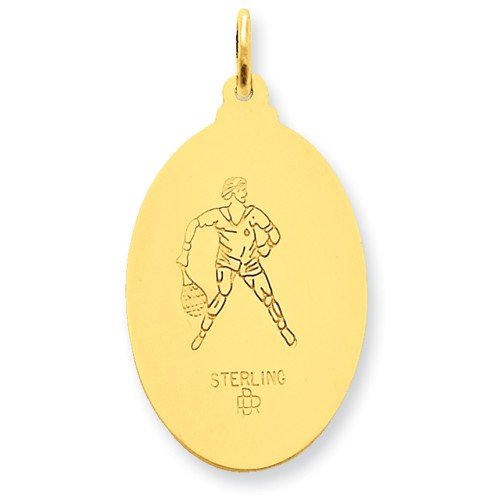 24k Gold-Plated Sterling Silver St. Christopher Tennis Medal