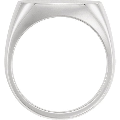 Men's Closed Back Square Signet Ring, Continuum Sterling Silver (18mm) Size 10.25