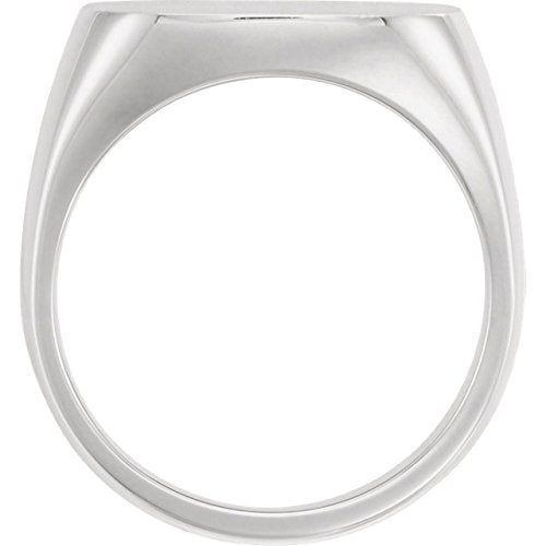 Men's Closed Back Square Signet Ring, Continuum Sterling Silver (20mm) Size 9.5