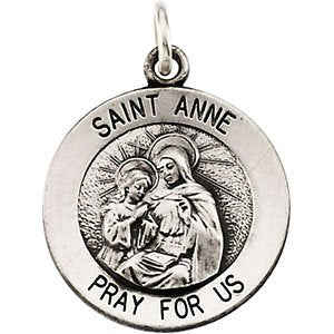 14k White Gold St. Anne Medal (14.5 MM)