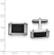 Stainless Steel Satin-Brushed, Black Carbon Fiber Inlay Rectangle Cuff Links, 11X18MM