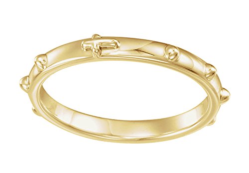 10k Yellow Gold 2.50mm Rosary Ring, Size 10