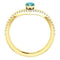 Blue Zircon Pear and Diamond Chevron 14k Yellow Gold Ring (. 16 Ctw, G-H Color, I1 Clarity)