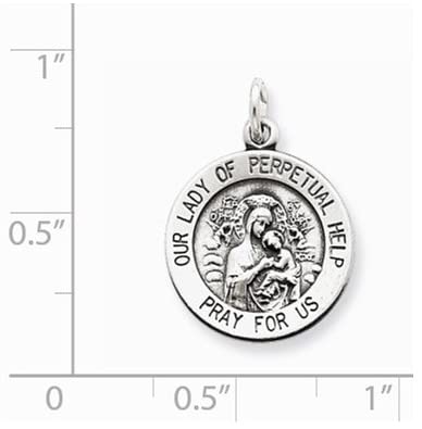 Sterling Silver Our Lady of Perpetual Help Medal (20X15MM)