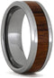 Two Rings in One: Green Box Elder Burl or Ironwood 9mm Comfort-Fit Titanium Band, Size 5