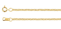 1.5mm 14k Yellow Gold Solid Cable Chain, 16"