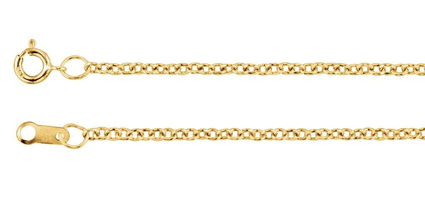 1.5mm 14k Yellow Gold Filled Solid Cable Chain, 20"