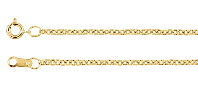 1.5mm 14k Yellow Gold Filled Solid Cable Chain, 30"
