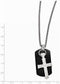 Edward Mirell Black Titanium and Sterling Silver Cross Pendant Necklace, 20"