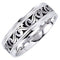 7mm 14k White Gold and Black Scrollwork and Milgrain Comfort Fit Band, Size 11.5