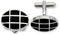 Black IP, Stainless Steel Graph Round Cuff Links, 15X21MM