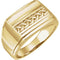 Men's 14k Yellow Gold Lattice Signet Ring (16.9x13.3) Size 10