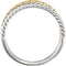 Rope Trim and Flat Granulated Bead Twin Stacking Ring, Rhodium-Plated 14k White and Yellow Gold