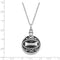 Antiqued Dog Bone Ash Holder Pendant Necklace, Rhodium-Plated Sterling Silver, 18" (36x25MM)