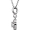 Diamond Halo-Style Necklace, Rhodium-Plated 14k White Gold, 18" (0.2 Ctw, Color G-H, Clarity I1)