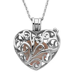 The Men's Jewelry Store (for HER) Sterling Silver Filigree 'Always in My Heart' Cage Pendant Necklace, 18"