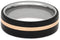 Ebony Wood, 14k Rose Gold 7mm Titanium Comfort-Fit Wedding Ring, Size 8.75