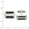 Stainless Steel Polished Black Carbon Fiber Inlay Cuff Links, 18.49MMX17.41MM